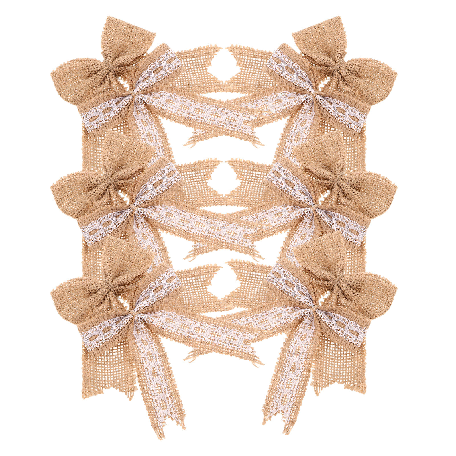 Bow Tie Pre Tied - 12Pcs Elegant Burlap Christmas Bows Lace