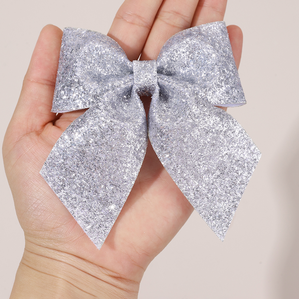 6Pcs Sparkling Bow Hair Clips  - огляд і ціна Tie Clip Silver