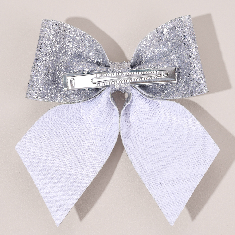 6Pcs Sparkling Bow Hair Clips  - огляд і ціна Tie Clip Silver