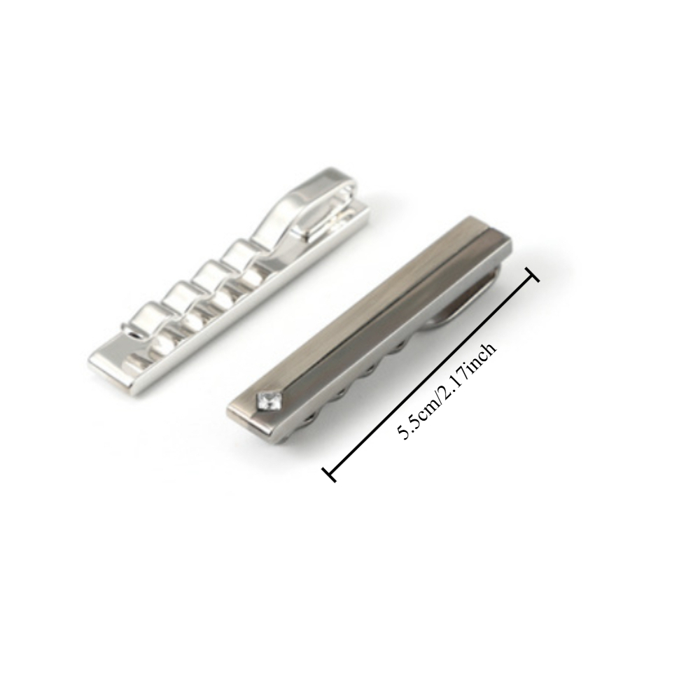 Simple Geometric Diamond Studd - огляд і ціна Tie Clip Silver