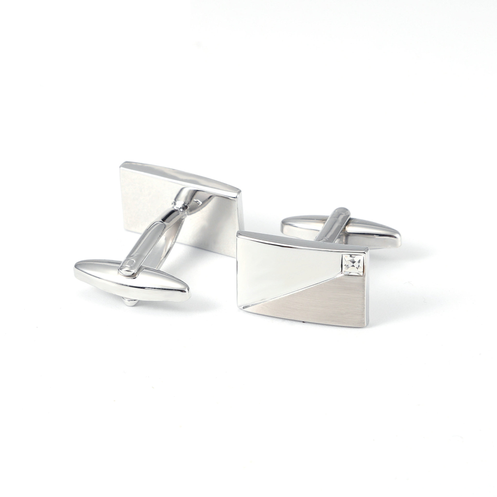 Simple Geometric Diamond Studd - огляд і ціна Tie Clip Silver