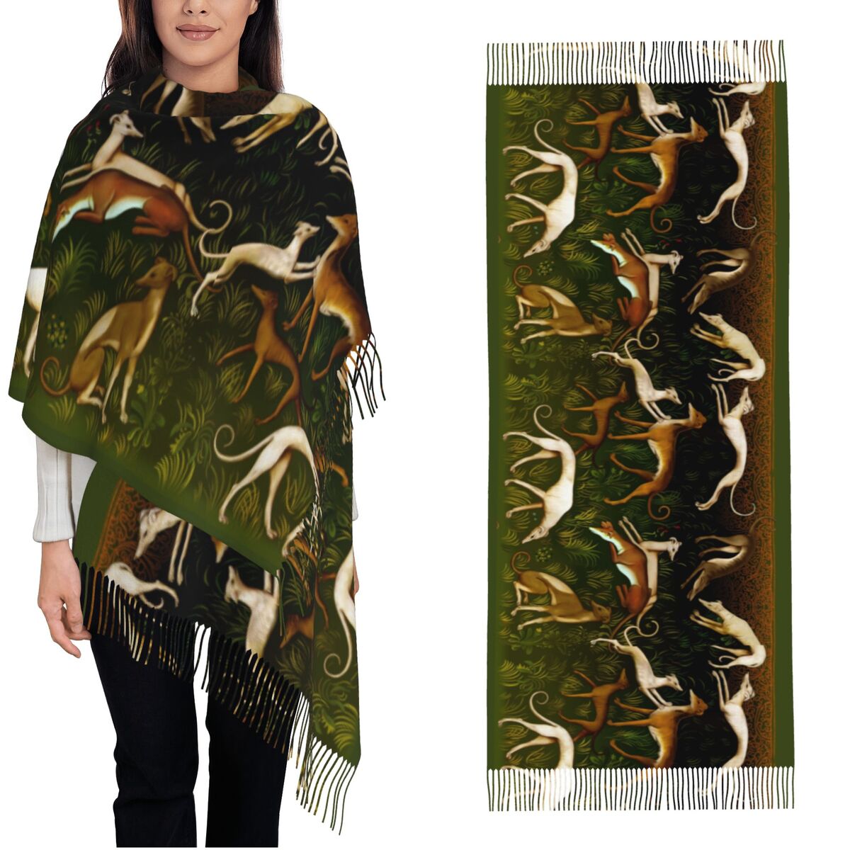 Greyhounds Shawl Wrap Women Wi - огляд і ціна Pashmina Wrap Large