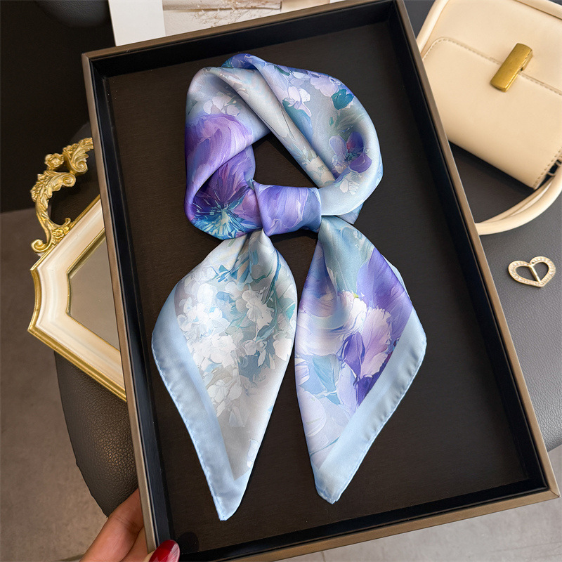 2026 New Floral Print Silk Squ - огляд і ціна Scarf Silk Square