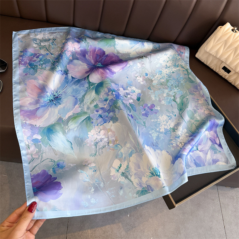 2026 New Floral Print Silk Squ - огляд і ціна Scarf Silk Square