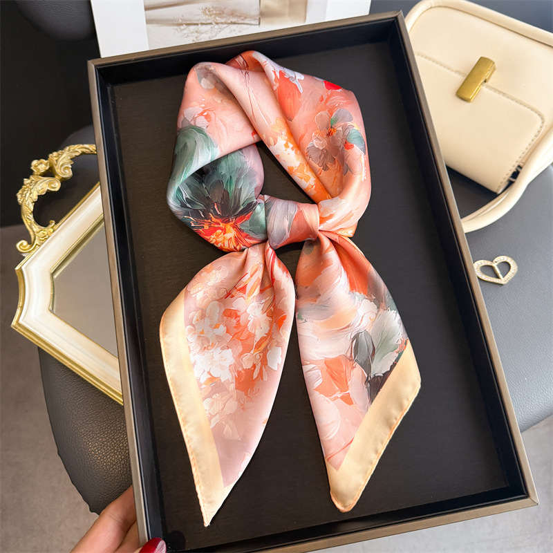 2026 New Floral Print Silk Squ - огляд і ціна Scarf Silk Square