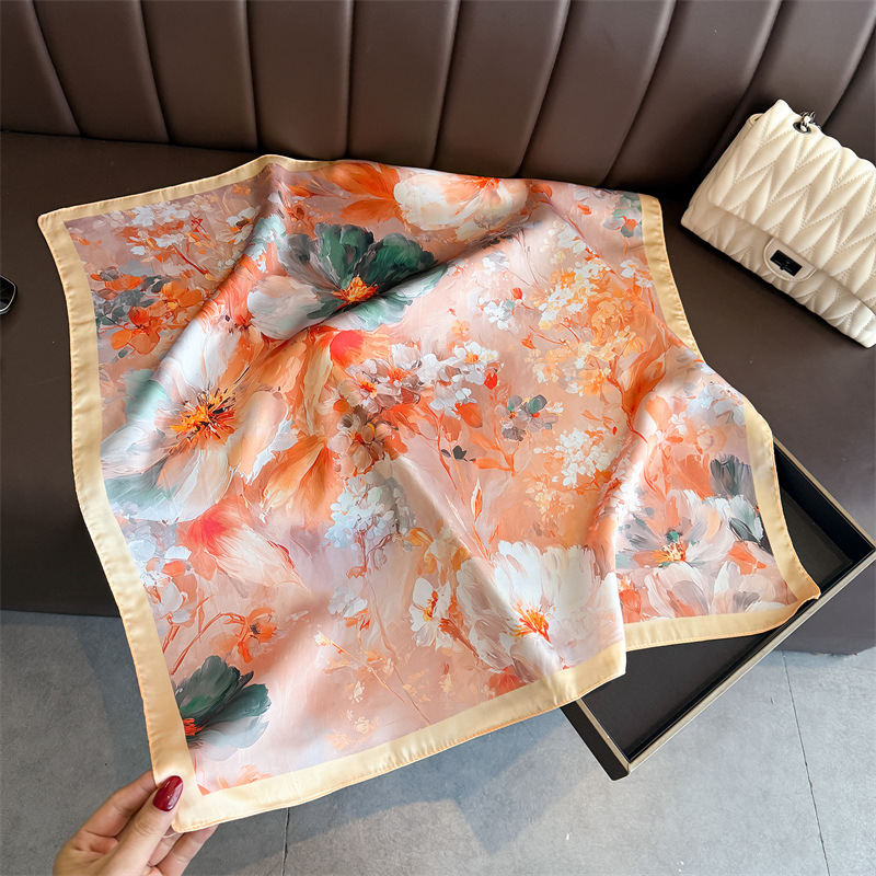2026 New Floral Print Silk Squ - огляд і ціна Scarf Silk Square