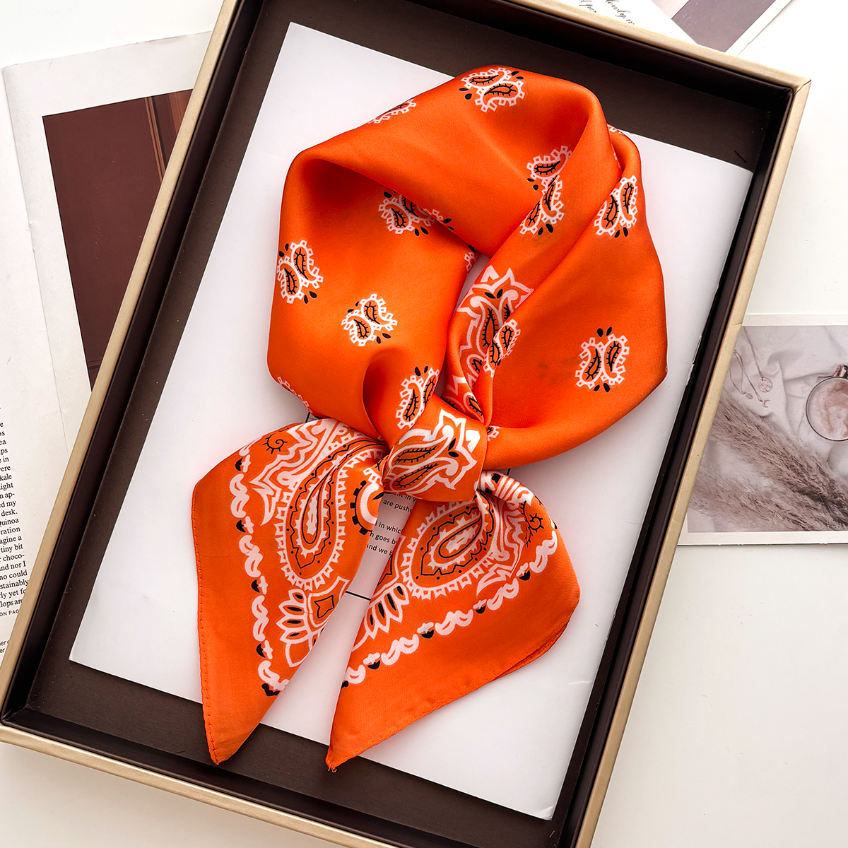 New 70cm Square Paisley Print  - огляд і ціна Ascot Neck Scarf