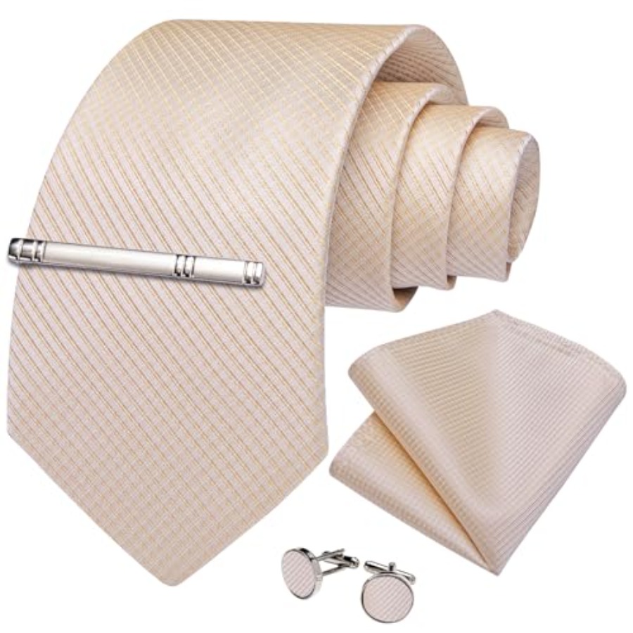 Plaid Ties for Men Silk Checke - огляд і ціна Pocket Square Set
