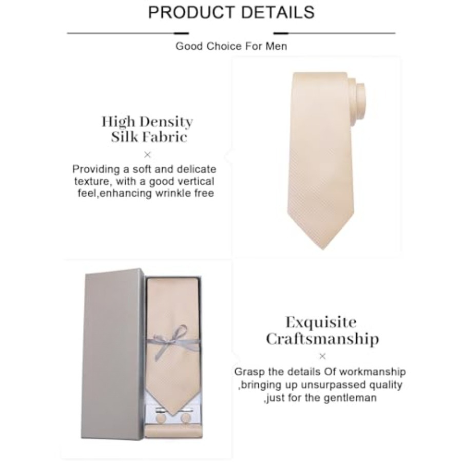 Plaid Ties for Men Silk Checke - огляд і ціна Pocket Square Set