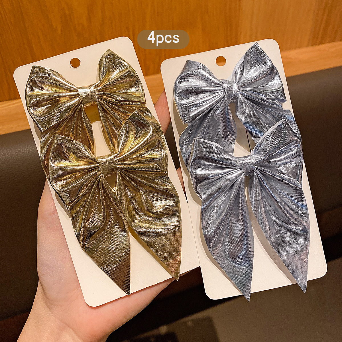 4 fashionable bow hair clips i - огляд і ціна Tie Clip Silver