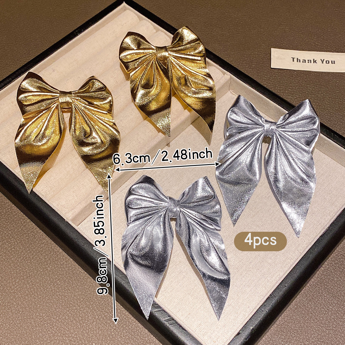 4 fashionable bow hair clips i - огляд і ціна Tie Clip Silver