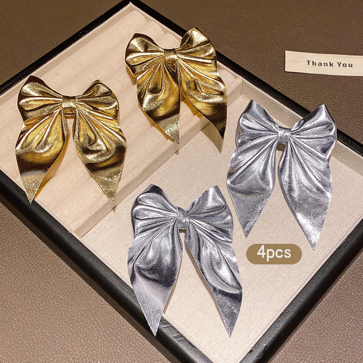4 fashionable bow hair clips i - огляд і ціна Tie Clip Silver