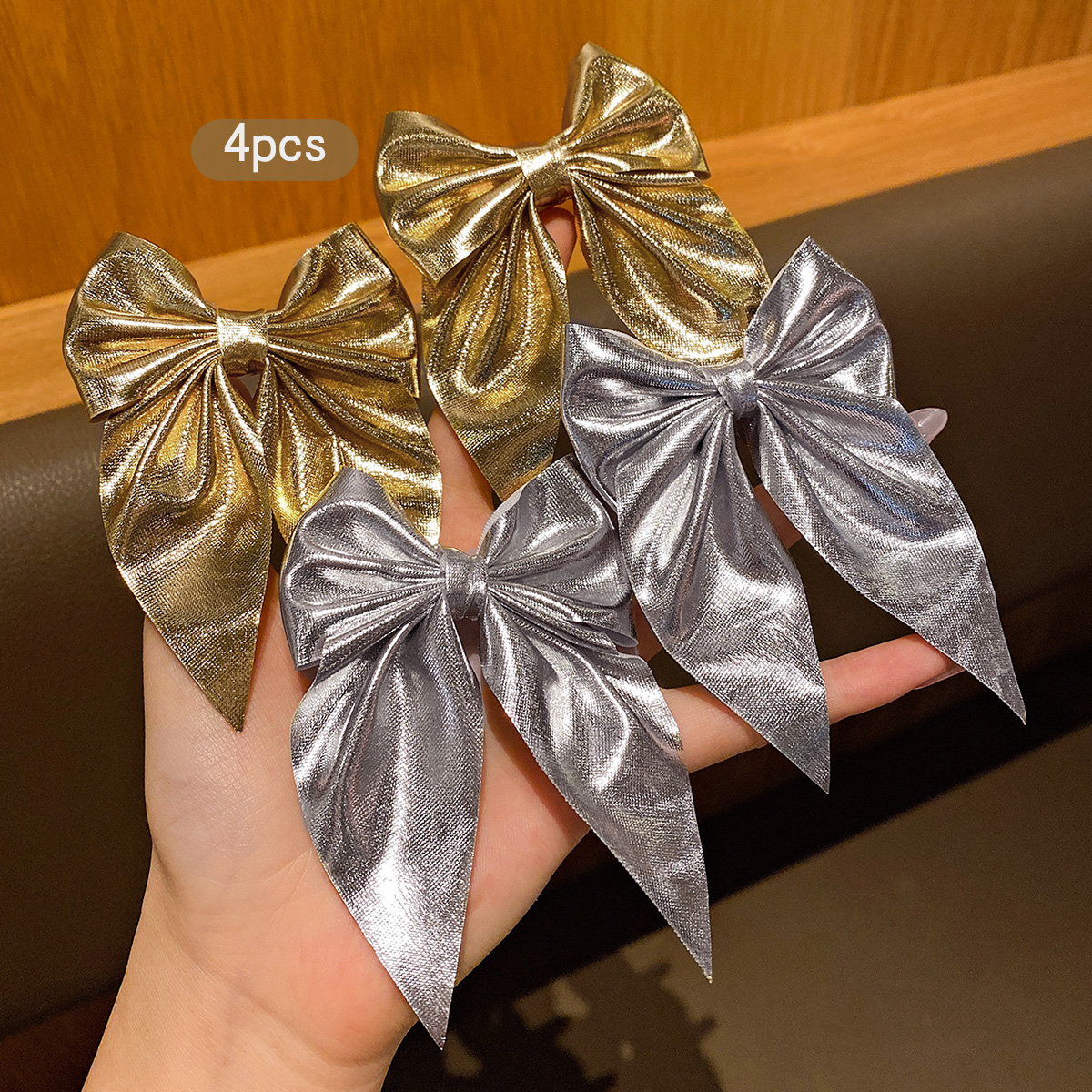 4 fashionable bow hair clips i - огляд і ціна Tie Clip Silver