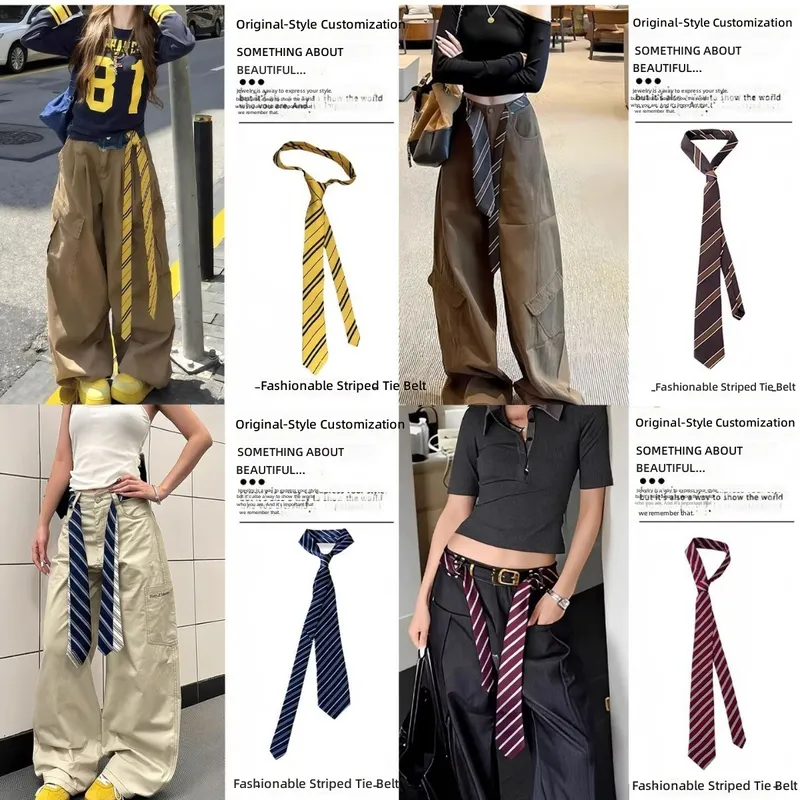 2026 South Korea Dongdaemun St - огляд і ціна Silk Tie Striped