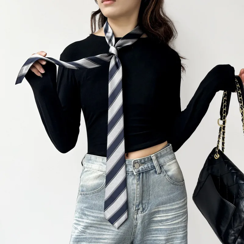 2026 South Korea Dongdaemun St - огляд і ціна Silk Tie Striped
