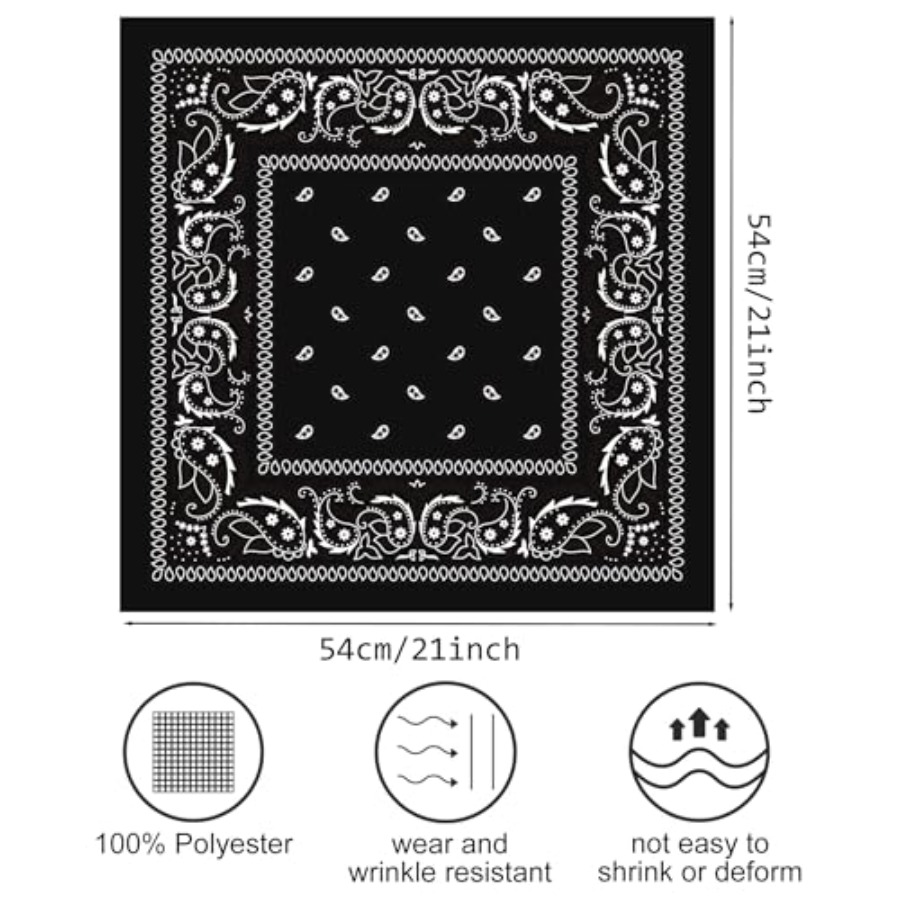 3/6/ Pack Bandanas for Women M - огляд і ціна Handkerchief Cotton Men