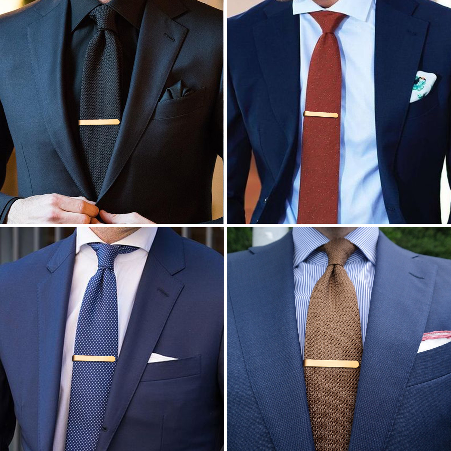 HAWSON 4pcs Skinny Tie Clip fo - огляд і ціна Tie Bar Set Gift