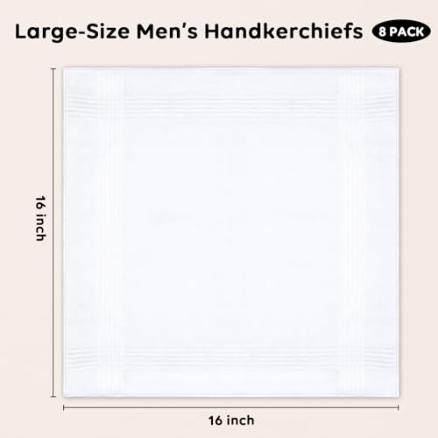 8 Pack Handkerchiefs for Men,  - огляд і ціна Handkerchief Cotton Men
