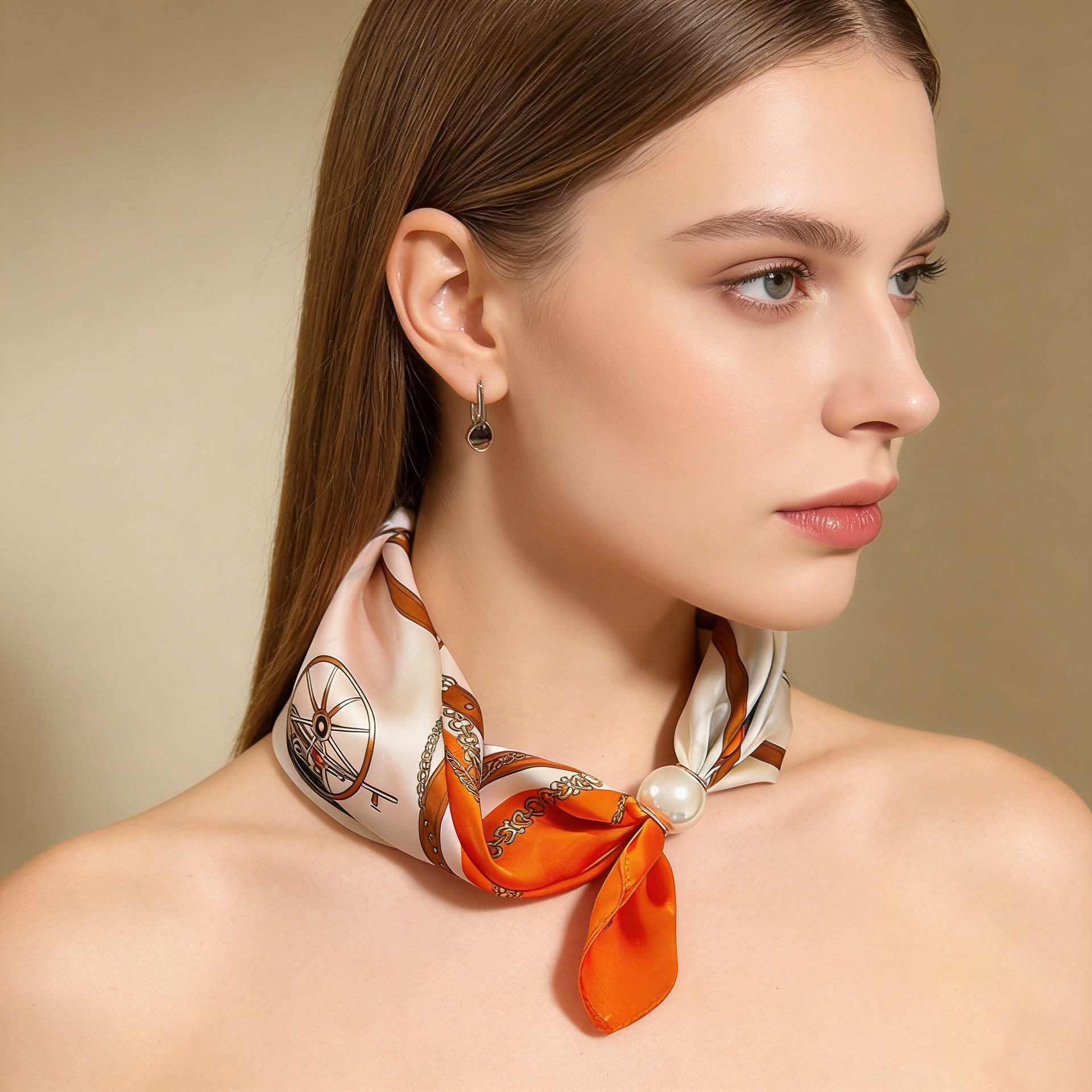 Scarf Chain Silk Lazy Magnetic - огляд і ціна Ascot Neck Scarf