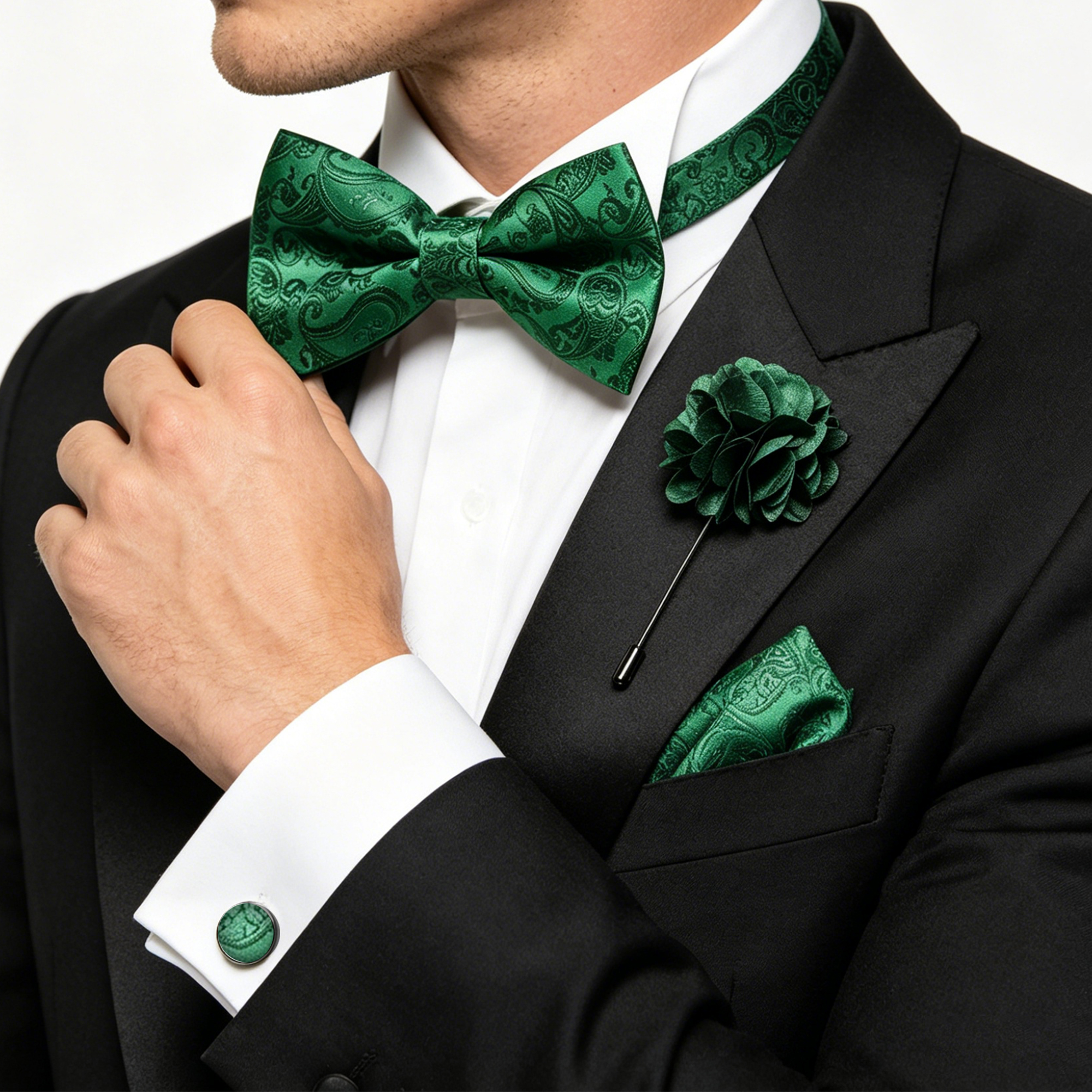 36pcs Black Silk Jacquard Pais - огляд і ціна Bow Tie Pre Tied