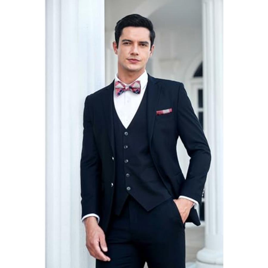 Bow Ties for Men Check Plaid S - огляд і ціна Pocket Square Set