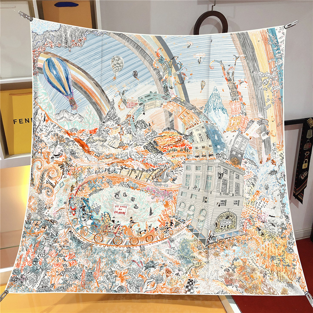 New 90cm Luxury Brand Square S - огляд і ціна Scarf Silk Square