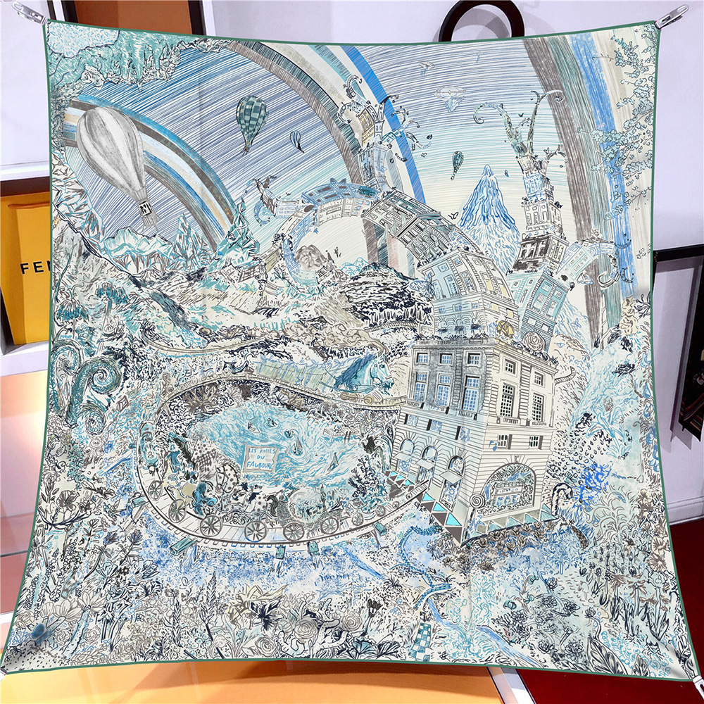 New 90cm Luxury Brand Square S - огляд і ціна Scarf Silk Square