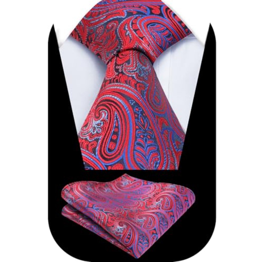 Mens Gradient Paisley Necktie  - огляд і ціна Pocket Square Set