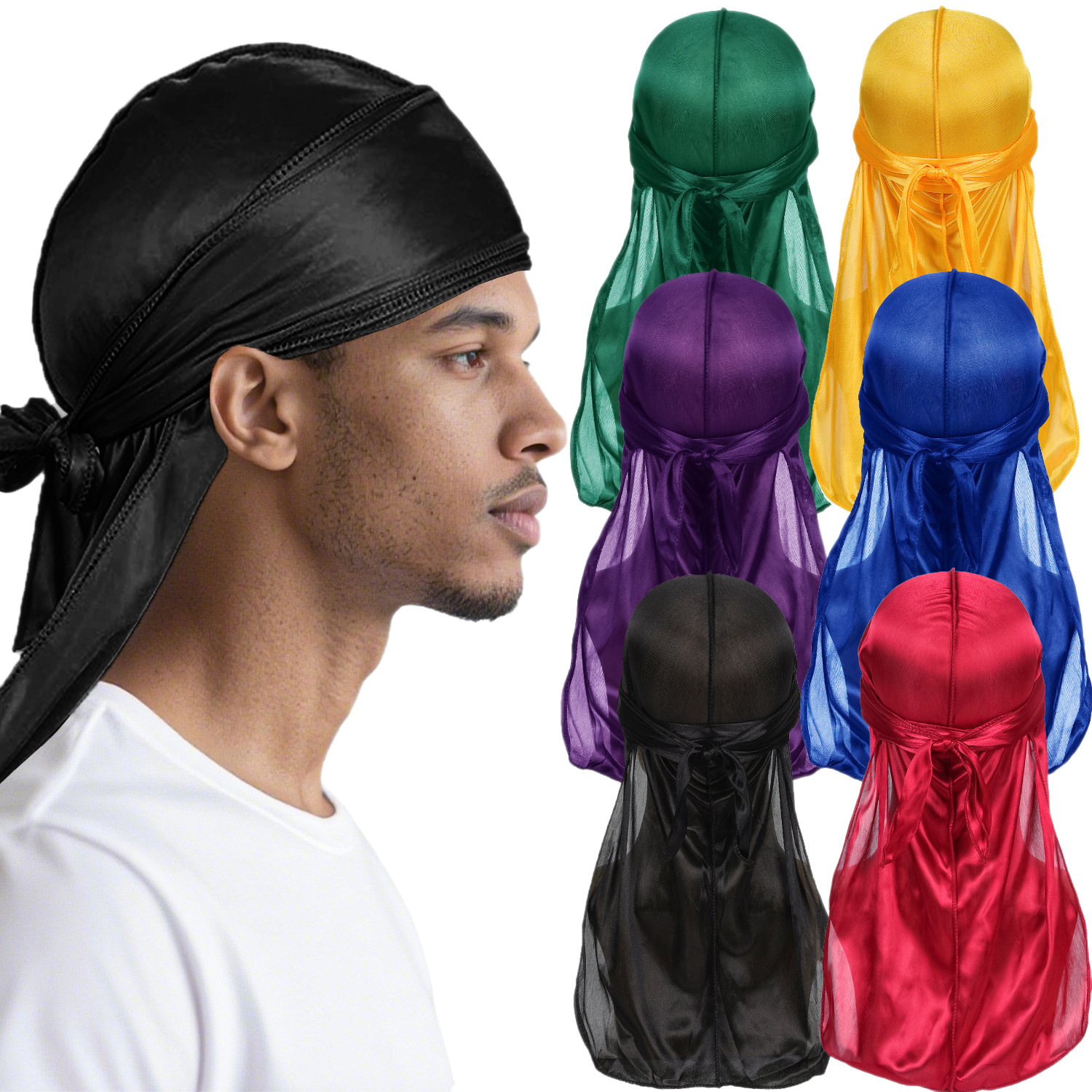 Men Satin Breathable Silky Dur - огляд і ціна Bandana Doo Rag
