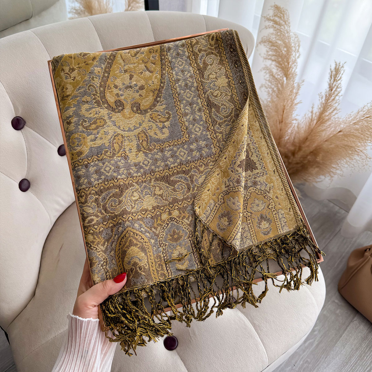 2025 Tassel Blanket Design Eth - огляд і ціна Woven Scarf Blanket