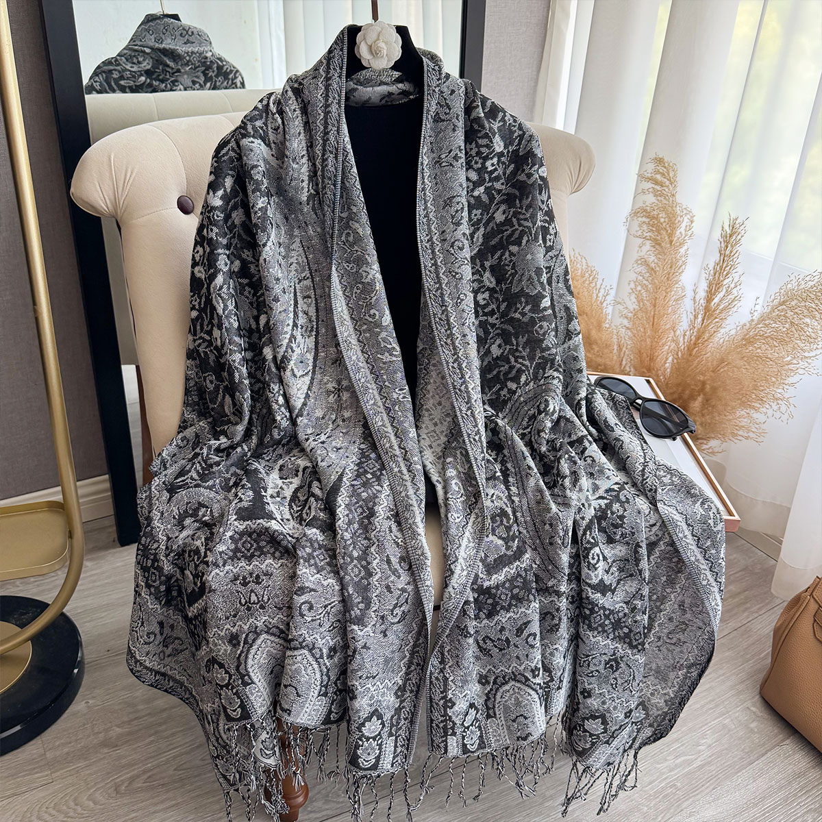 2025 Tassel Blanket Design Eth - огляд і ціна Woven Scarf Blanket