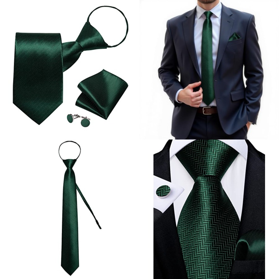 Silk Zipper Ties for Men,Paisl - огляд і ціна Pocket Square Set