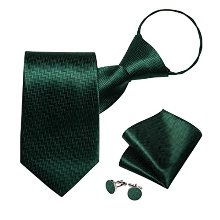 Silk Zipper Ties for Men,Paisl - огляд і ціна Pocket Square Set