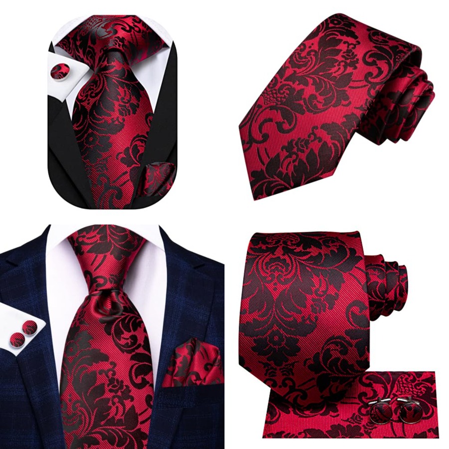 Silk Ties for Men Plaid Paisle - огляд і ціна Pocket Square Set