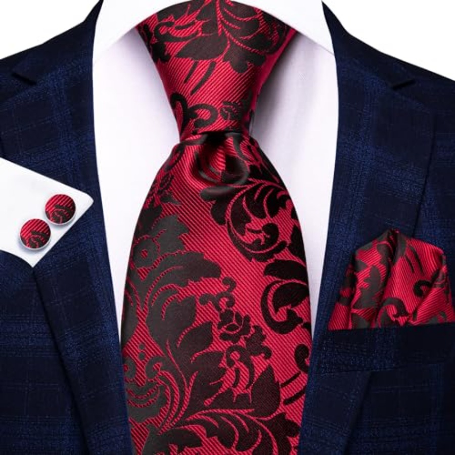 Silk Ties for Men Plaid Paisle - огляд і ціна Pocket Square Set