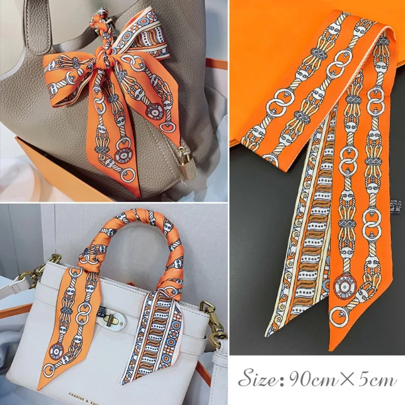 Fashion Skinny Silk Scarf for  - огляд і ціна Ascot Neck Scarf
