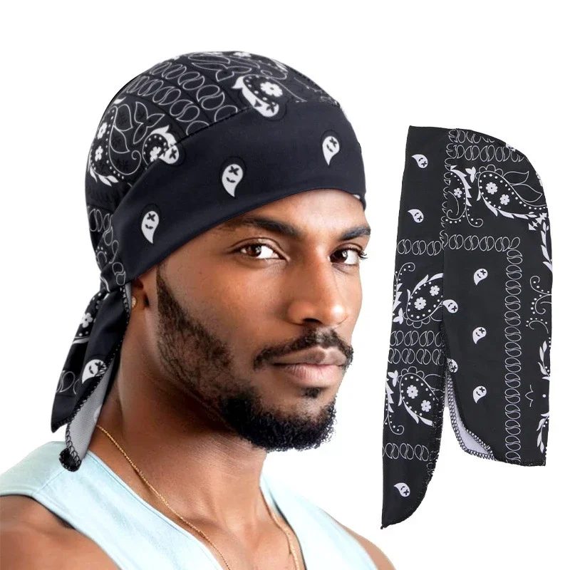 New Men Women Print Durag Du-R - огляд і ціна Bandana Doo Rag