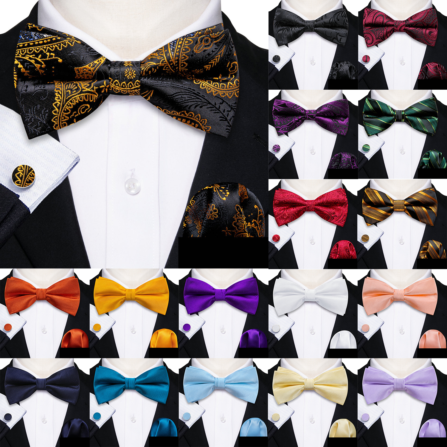 Barry.Wang Silk Mens Bow Tie B - огляд і ціна Bow Tie Pre Tied