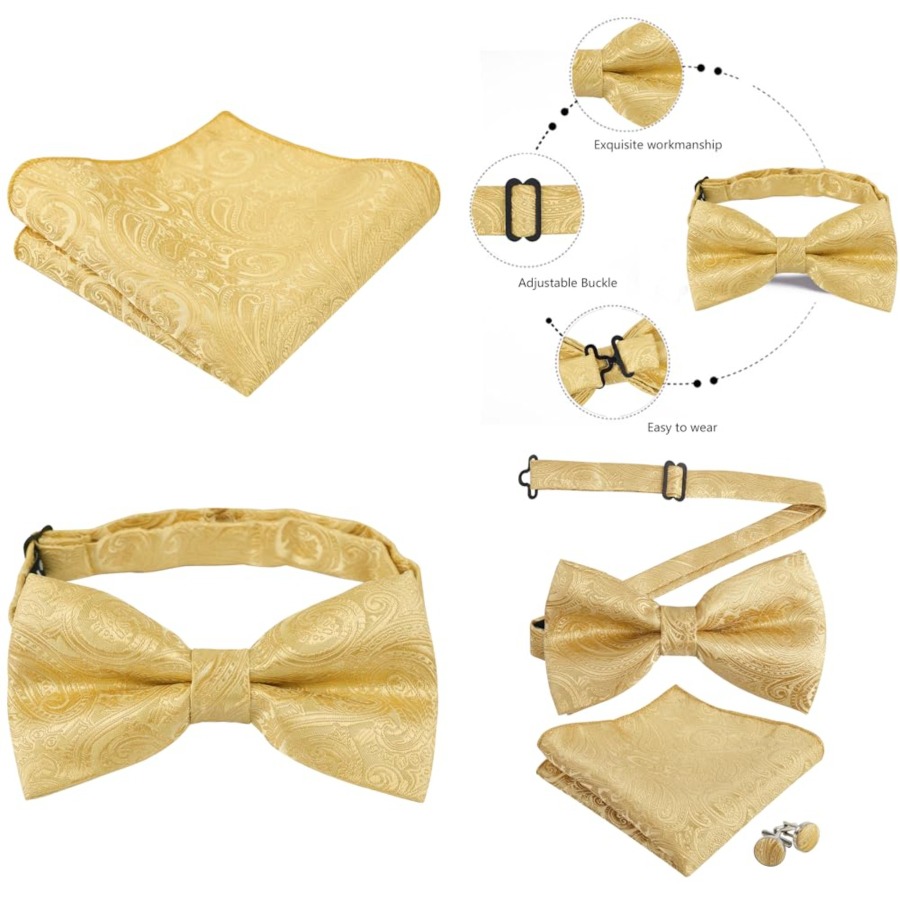 Mens Paisley Bow Tie, Pocket S - огляд і ціна Pocket Square Set