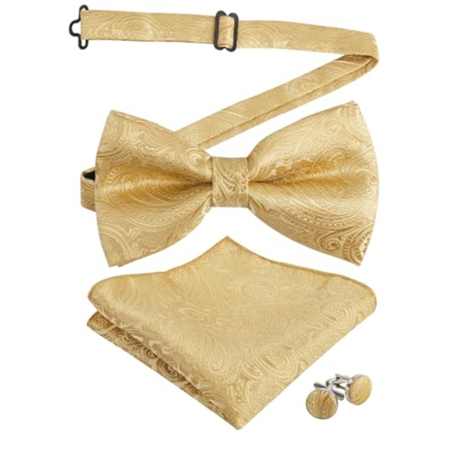 Mens Paisley Bow Tie, Pocket S - огляд і ціна Pocket Square Set
