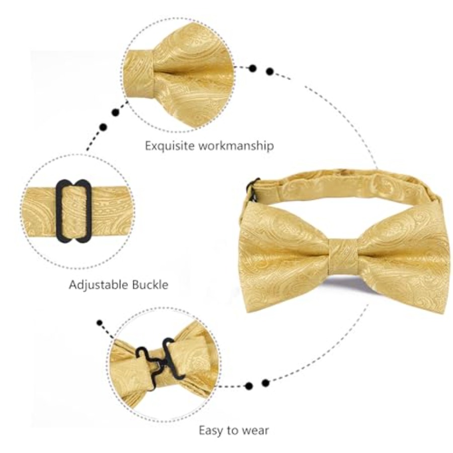 Mens Paisley Bow Tie, Pocket S - огляд і ціна Pocket Square Set