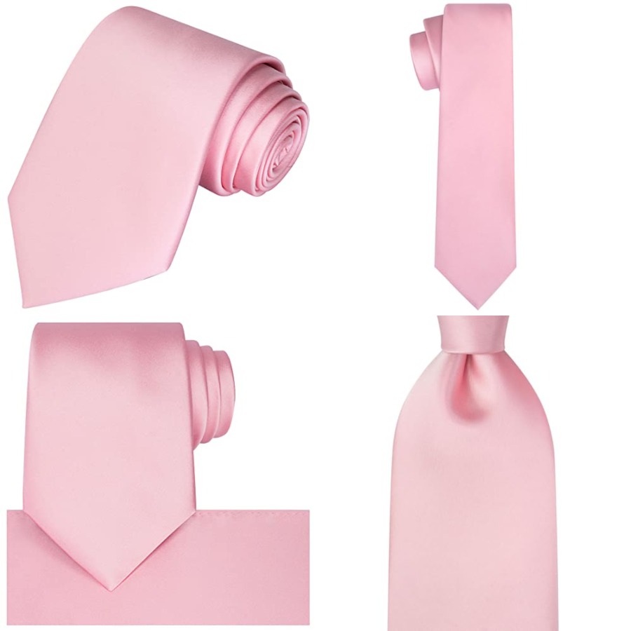 Satin Tie Set Solid Ties Mens  - огляд і ціна Pocket Square Set