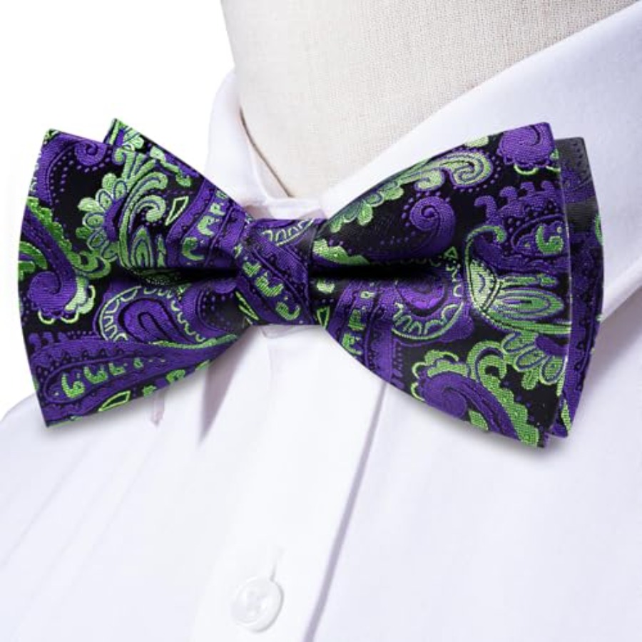 Mens Paisley Striped Bowtie Se - огляд і ціна Pocket Square Set