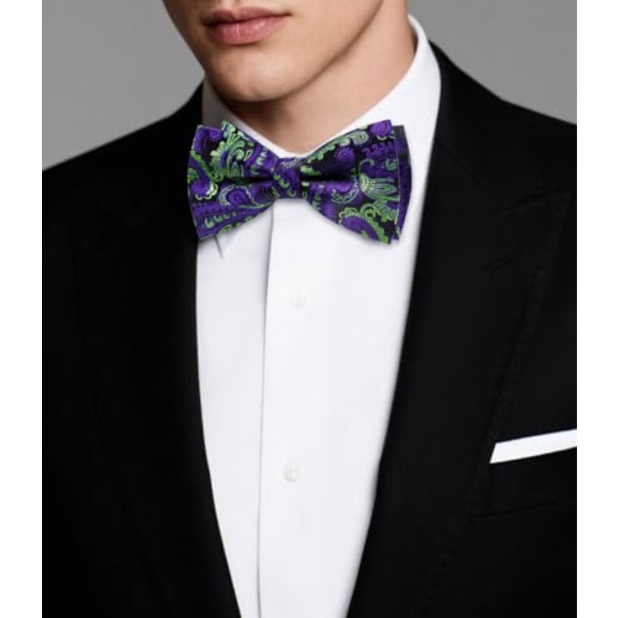 Mens Paisley Striped Bowtie Se - огляд і ціна Pocket Square Set