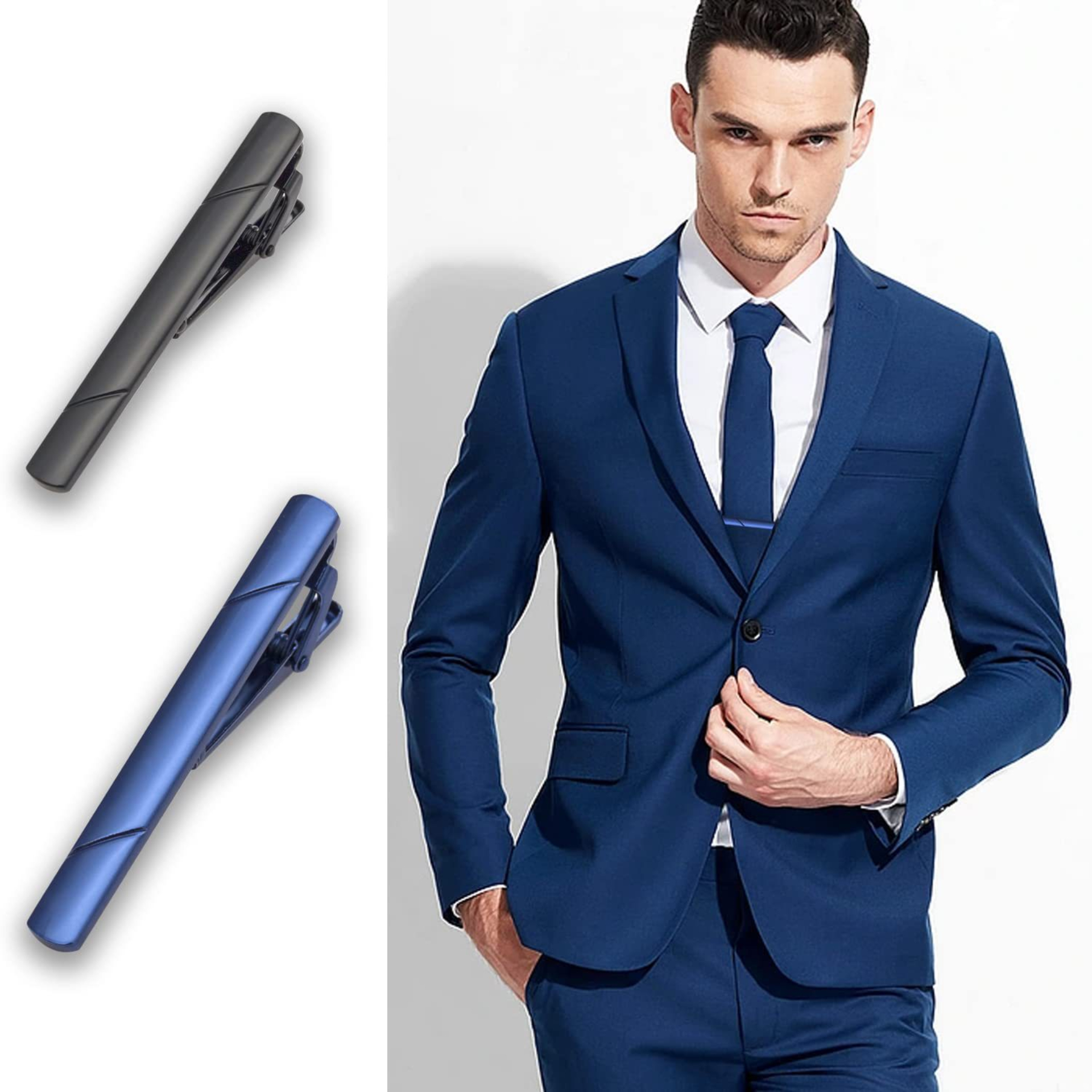 Metal Necktie Tie Clips 1/4/6  - огляд і ціна Tie Bar Set Gift