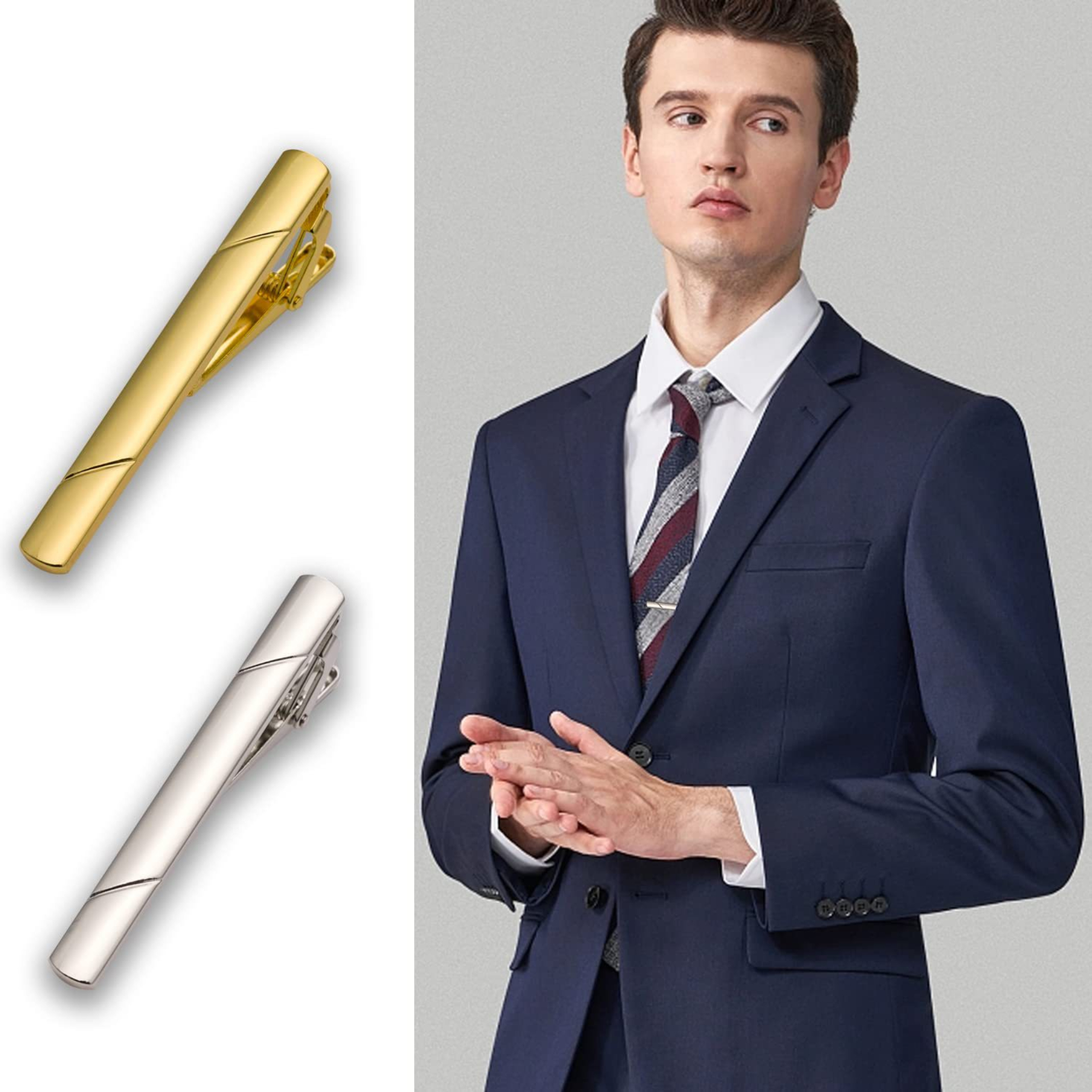 Metal Necktie Tie Clips 1/4/6  - огляд і ціна Tie Bar Set Gift