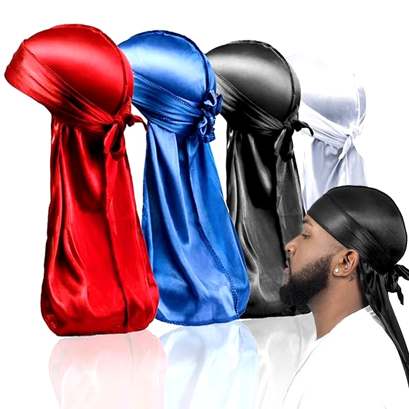 1-4Pcs New silk Durag Bandana  - огляд і ціна Bandana Doo Rag
