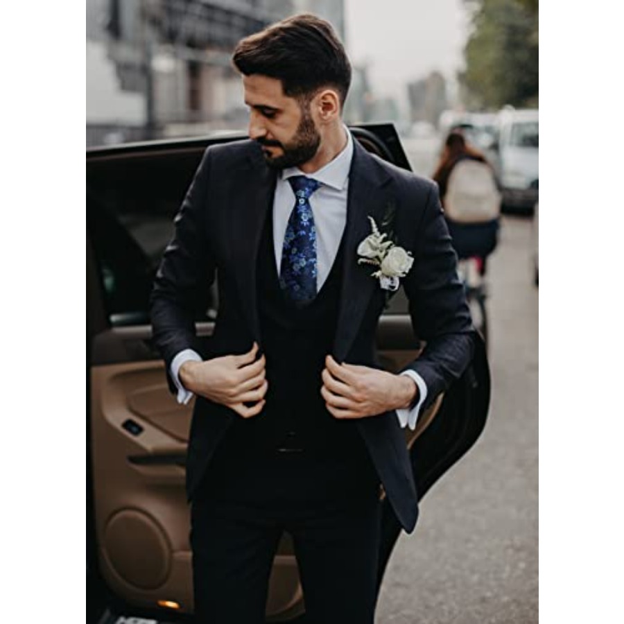 Men Floral Ties Woven Classic  - огляд і ціна Pocket Square Set