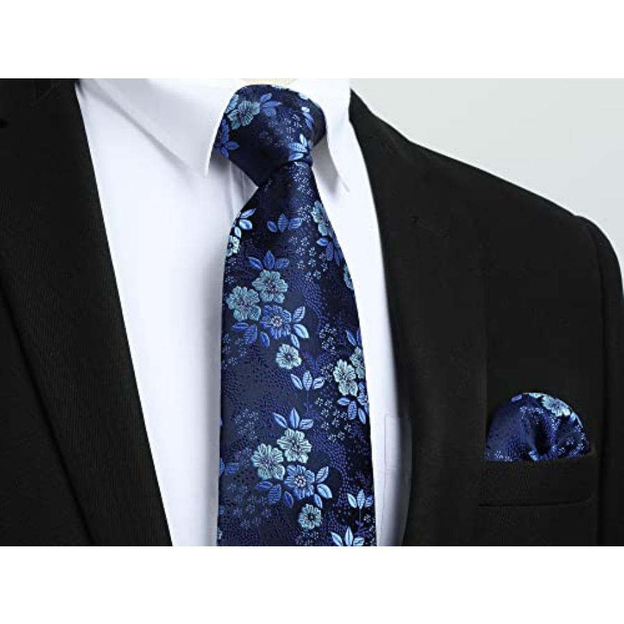 Men Floral Ties Woven Classic  - огляд і ціна Pocket Square Set