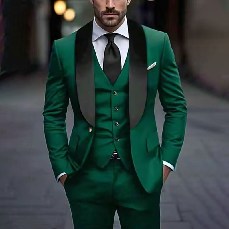 Elegant man suit Green Men Sui - огляд і ціна Muffler Men Wool
